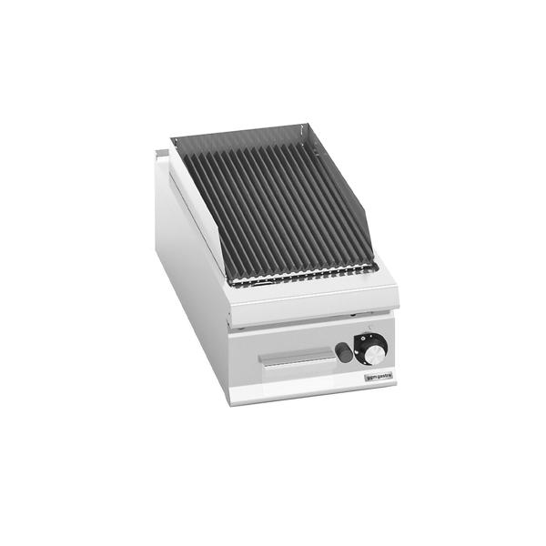 Gas lavasteengrill - 9,0kW - 400mm - Vast grillrooster - Tafelmodel - 900mm diep - RVS
