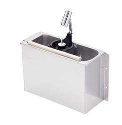 Portioner & Spatula Rinse - 270x112x180mm with integrated backflow preventer & integrated sieve insert - Stainless Steel - CNS