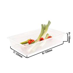 Polypropylene Gastronorm Container GN 1/1 – Translucent – Height: 150 mm