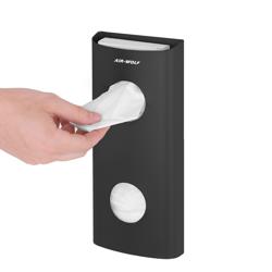 AIR-WOLF | Wall-Mounted Sanitary Bag Dispenser – Matte Black Stainless Steel - 25 Bag Capacity