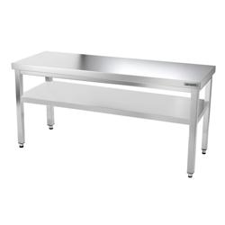 Paslanmaz Çelik Çalışma Tezgahı - PREMIUM- 1800x600mm - Sırtsız alt raflı