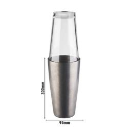 (2 pieces) Boston Cocktail Shaker Set – 2-piece - stainless steel & glass - 700 ml - stainless steel