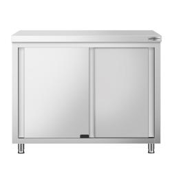 Paslanmaz Çelik Dolaplı Hazırlık Tezgahı PREMIUM - 1200 mm - geçişli