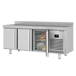 Koelwerkbank Premium PLUS - 1960x700mm - met 3 deuren & met achterwand