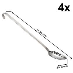 (4 pieces) Serving Spoons – Stainless steel - 38 cm length - Ø 63 mm bowl - Dishwasher safe