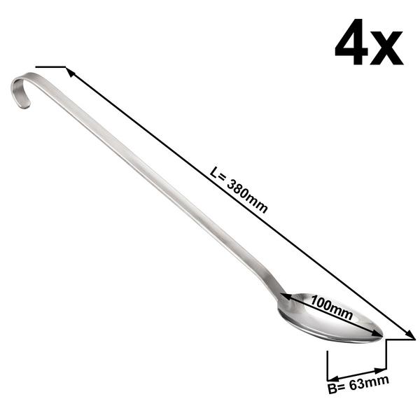 (4 uds) Cucharas de servir - Ø 63mm - Longitud:380mm - acero inoxidable