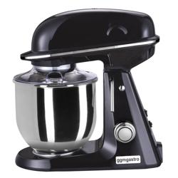 Impastatrice planetaria - da banco - 7L - 350W - 3 utensili in dotazione (gancio, spatola, frusta) - testa sollevabile - vasca estraibile - monofase - Nero opaco