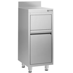 Afvalbak - kanteldeksel - 400x600x1150mm - RVS