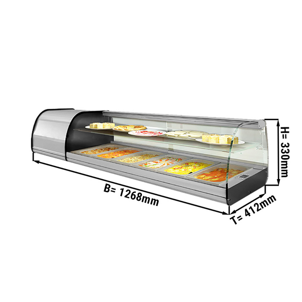 Sushi és tapas hideg vitrin 4х GN 1/3 hez
