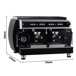 Siebträgermaschine "Grace" - mit digitalem Display - 2 Gruppig - inkl. Preinfusiuonssystem - Schwarz