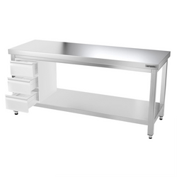 Inox Blat de lucru PREMIUM - 1,5 m - cu polita