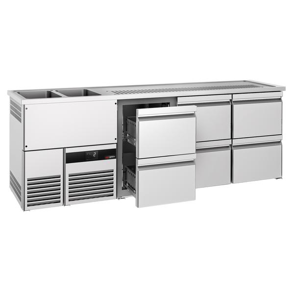 Dozator de bere profesional cu răcire integrată PREMIUM - 2500x700 mm - 6 Sertare