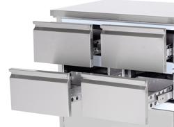 Masă frigorifică ECO - 2230 x 700 mm - cu 1 ușă - 6 sertare - cu rebord