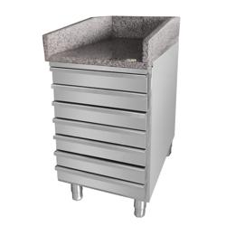 Table de caisse en inox & 7 tiroirs – 0,5 × 0,7 m