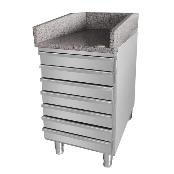 Commercial Checkout Counter Stainless Steel - 7 Drawers - With Upstand - 500 x 700 mm - Fits POG147ND