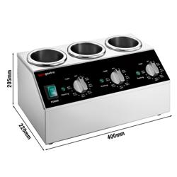 Scalda salse elettrico in acciaio inox - 600W - per 3 flaconi dosatori Bottiglia Squeeze