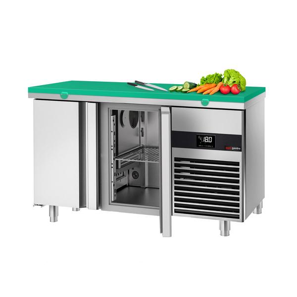 Freezer counter PREMIUM - 1400x700mm - with 2 doors -  incl. cutting board green