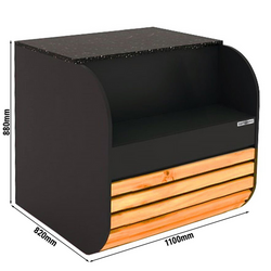 Kassentisch - 1100mm - Holzfront - Schwarzer Granit