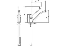 Commercial Monobloc Kitchen Sink Mixer Tap - Single-lever & Swivel - Extra-long Spout - Chrome (3/8" inlet, Easy-clean)