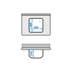 Plonge ECO - 800x600mm - avec 1 bac central