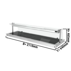 Vestavná ohřevná deska - nerezová - 2110 mm - 6x GN 1/1 - 2,7 kW - se skleněnou zábranou proti kýchání