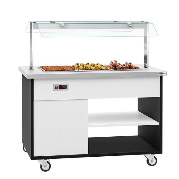 Buffetwagen warm DANZIG - 1300mm - voor 3x GN 1/1
