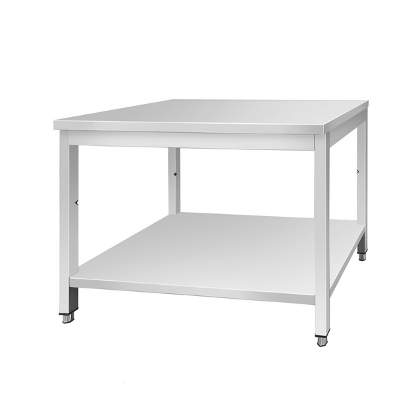 Rozsdamentes acél munkaasztal ECO - 1200x700mm - alappolccal, állvány nélkül