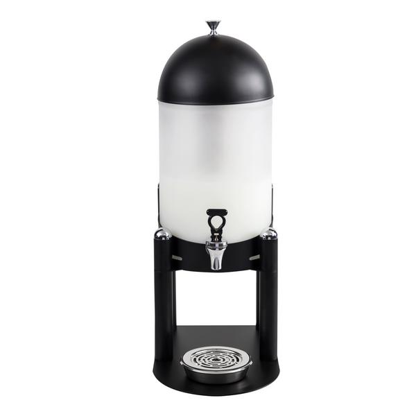 Juice Dispenser - polycarbonate container with lid on stainless-steel base - 7 Litres - Black