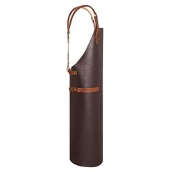 (6 pieces) KARLOWSKY | Professional Leather Bib Apron X‑Style Cross‑Back – Mocha - 600×820 mm