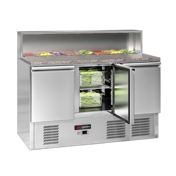 Mesa de refrigeração para salada / pizza ECO - 1,37 x 0,7 m - com 3 portas