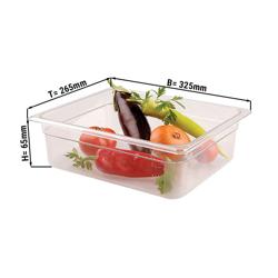 Polycarbonate Gastronorm Container GN 1/2 – Clear – Height: 65 mm