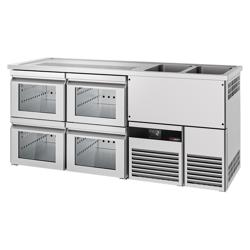 Banco Spillatura Birra PREMIUM - 1950x700mm - 4 Cassetti in vetro