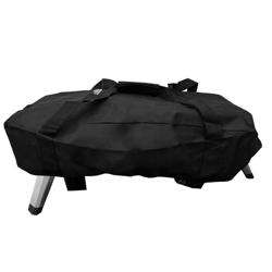 Kaasukäyttöinen pizzauuni (samottikivipohja) - 702x562 mm - 1 x Ø 40 cm - Ø 40 cm pizza - enintään 500 °C - musta / hopea - sis. kantolaukku, pizzakivi