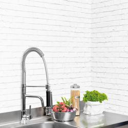 Monobloc pre-rinse spray - deck-mounted - with single-lever mixer, swivel spout, rinse spray gun, flexible hose 590mm & spring - height 560mm