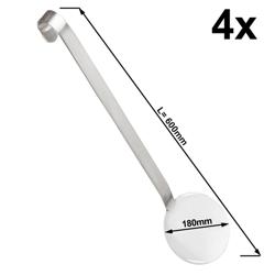 (4 Stück) Reislöffel - Ø 180mm - Länge: 600mm - Edelstahl