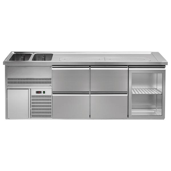 Biertoog Premium PLUS - 2500x700mm - 1 glazen deur & 4 laden