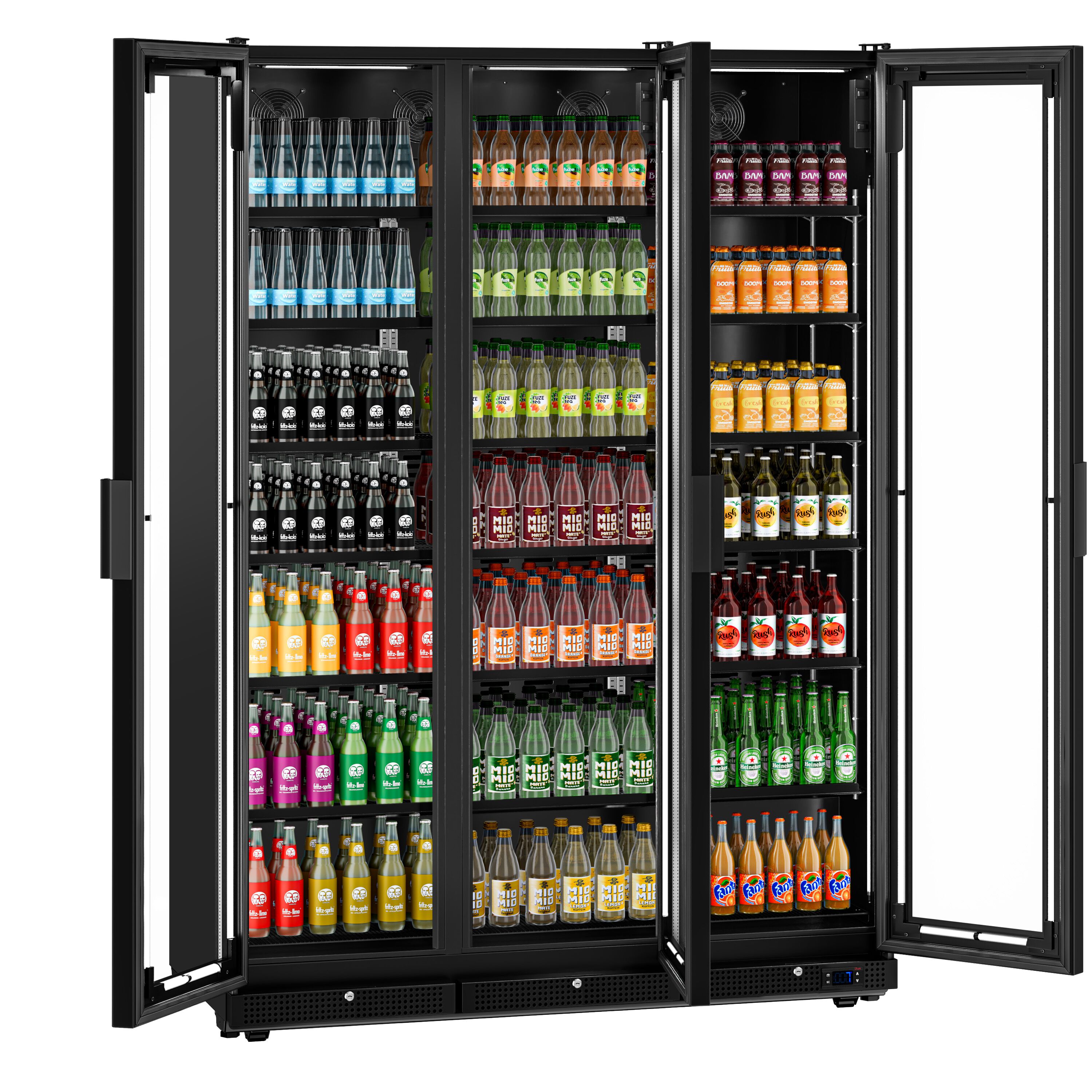 Vitrine réfrigérée à boissons - 1552 litres - design sans cadre - avec 3 portes vitrées