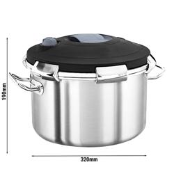 Oală sub presiune - oțel inoxidabil 18/10 - 15 litri - 320x320x190 mm - cu mânere rezistente la căldură - pentru inducție, gaz, ceramică și mașină gătit electrică