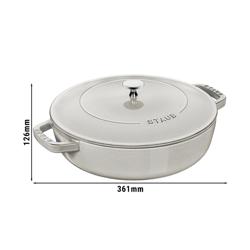 STAUB | BRAISERS - Sauteerpan met Chistera Drop Structure - Ø 280mm - Gietijzer - Witte truffel