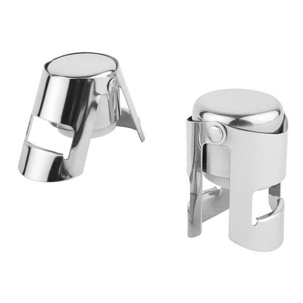(6 pcs) Champagne Stopper - 2-piece set - 40x45x55mm - Stainless steel, Polypropylene - CE-stamped
