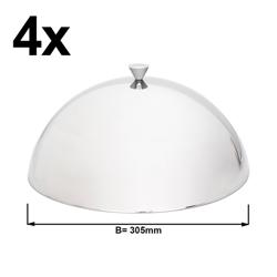 (4 stuks) Cloche - RVS - Ø 305mm - gepolijst