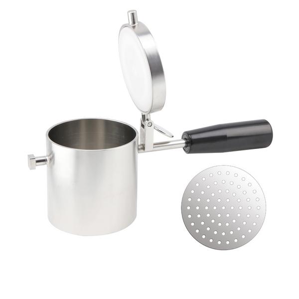 Tésztanyomó matrica SEPUMFGE-OK - Spagetti - rozsdamentes acél - 225x80x100 mm - kompatibilis: SEPUMFGE-OK#KSEPGE3 & SEPUMFGE-OK#KSEPGE4 - fedéllel, nyomóstampival és tömítőgyűrűvel