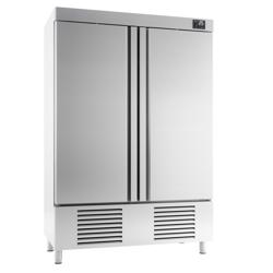 Koelkast RVS PREMIUM PLUS - GN 1/1 - 1385mm - 1110liter - tot +8°C - met 2 deuren - geforceerde koeling, automatische ontdooiing, LED‑verlichting & legroosters