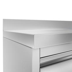 Πάγκος Εργασίας - για Μηχανή Καφέ - 800x600 χλσ. - με Δοχείο χτυπήματος Κλείστρου Καφέ, 2 Συρτάρια, 2 Πόρτες & Πλάτη στήριξης