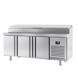 Bakkerij voorbereiding-/ koelwerkbank 3 deuren - Vakmaat EN - Roestvrijstalen opzetstuk 13x 1/4 GN