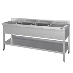 Mosogatóegység ECO - 2000x600mm - alaplappal és 2 medencével középen