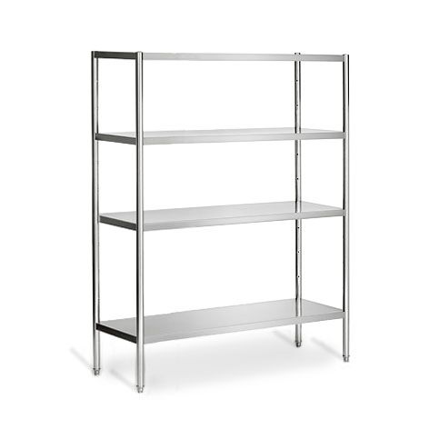 Paslanmaz Çelik Raf PREMIUM - 1800x490mm - 4 Raflı (AYARLANABİLİR)