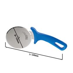 Pizza Wheel Cutter PREMIUM – Ø100 mm - Smooth Blade - AISI 420 Stainless Steel - Blue Handle