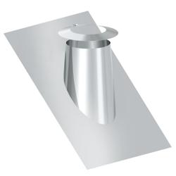 Roof Flashing - in Stainless Steel - 26° - 35° - with Lead Flashing & Storm Collar - for Outer Pipe Ø 400 mm