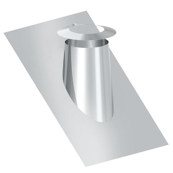 Piastra passaggio tetto con collare - 26° - 35° - con bordo in piombo e collare - in acciaio inox - Ø 350mm